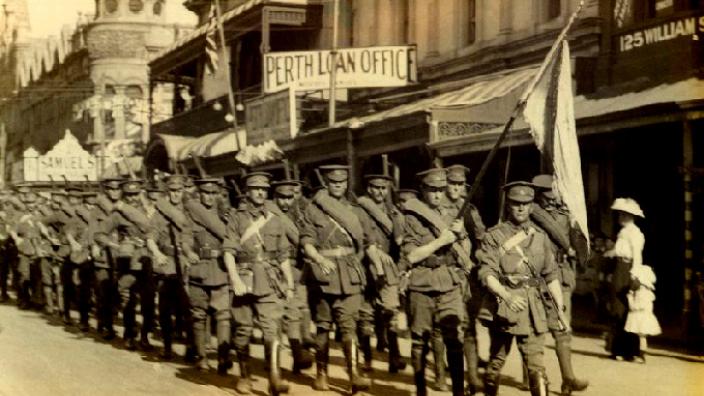 Tunnellers Marching through the streets of Perth