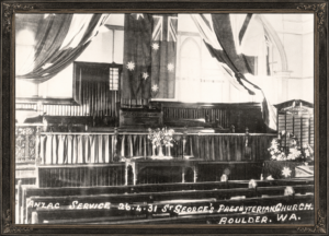 St George's Church, Boulder Anzac Service 1931 - Image WA Museum