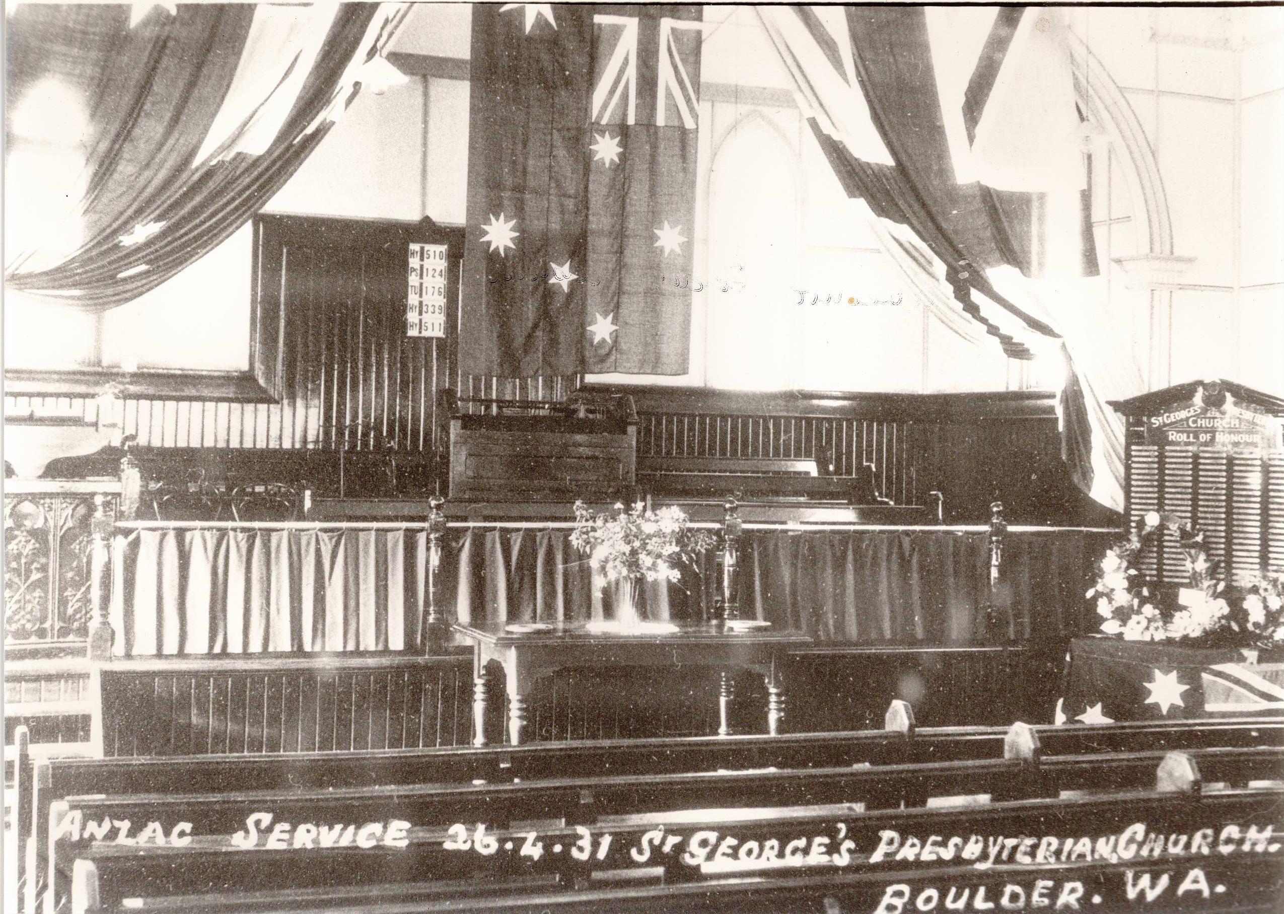 St George's Church Boulder Anzac Service 1931