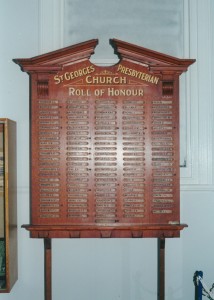 St George Church Roll of Honour