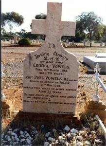 Phillip Vowels, Coolgardie Cemetery