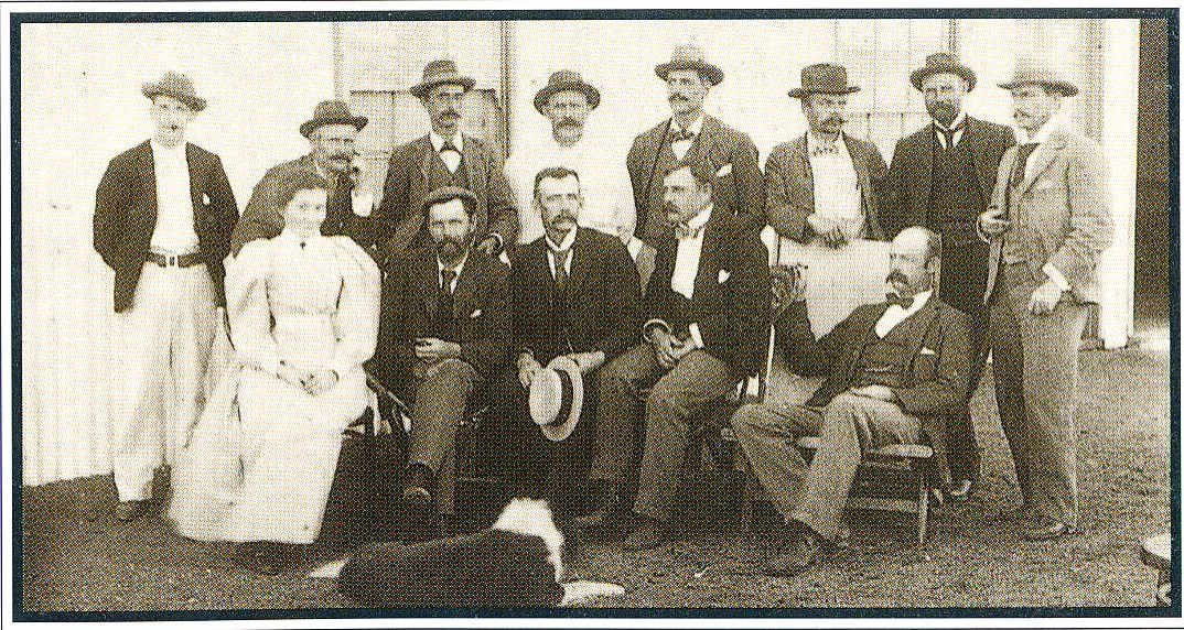 William O Mansbridge standing second from left.