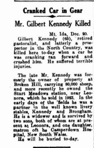 Death Notice Gilbert Kennedy