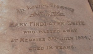 Mary Findlater Smith - Boulder cemetery Photo:- Val McLerie