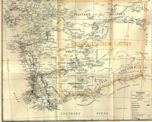 Proposed new state - boundaries from Petition to Her Majesty from persons residing on the Eastern Goldfields (1900). Battye Library