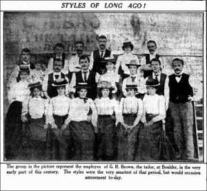 Staff of G R Brown, Burt Street Boulder.