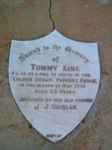 KING Tommy Killed Parkers Range 5 May 1914 age 65