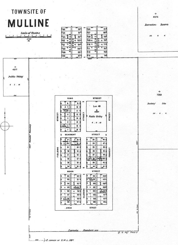 Mulline town site map.