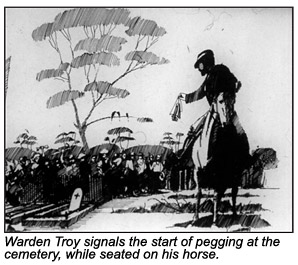 Warden Troy drops the handkerchief