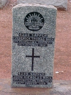 Grave of John and Frederick BUCK, Kalgoorlie Cemetery