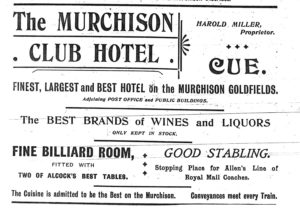 The Murchison Club Hotel Advert 1903