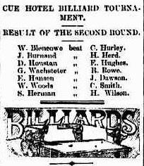 Cue Hotel Billiards Murchison Times and Day Dawn Gazette 2 May 1896