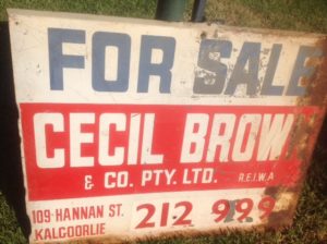 Old Cecil Brown For Sale Sign sent in by Peter Green