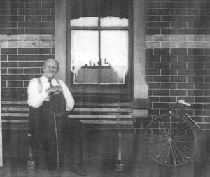 P Hill outside the Central Hotel, Leonora