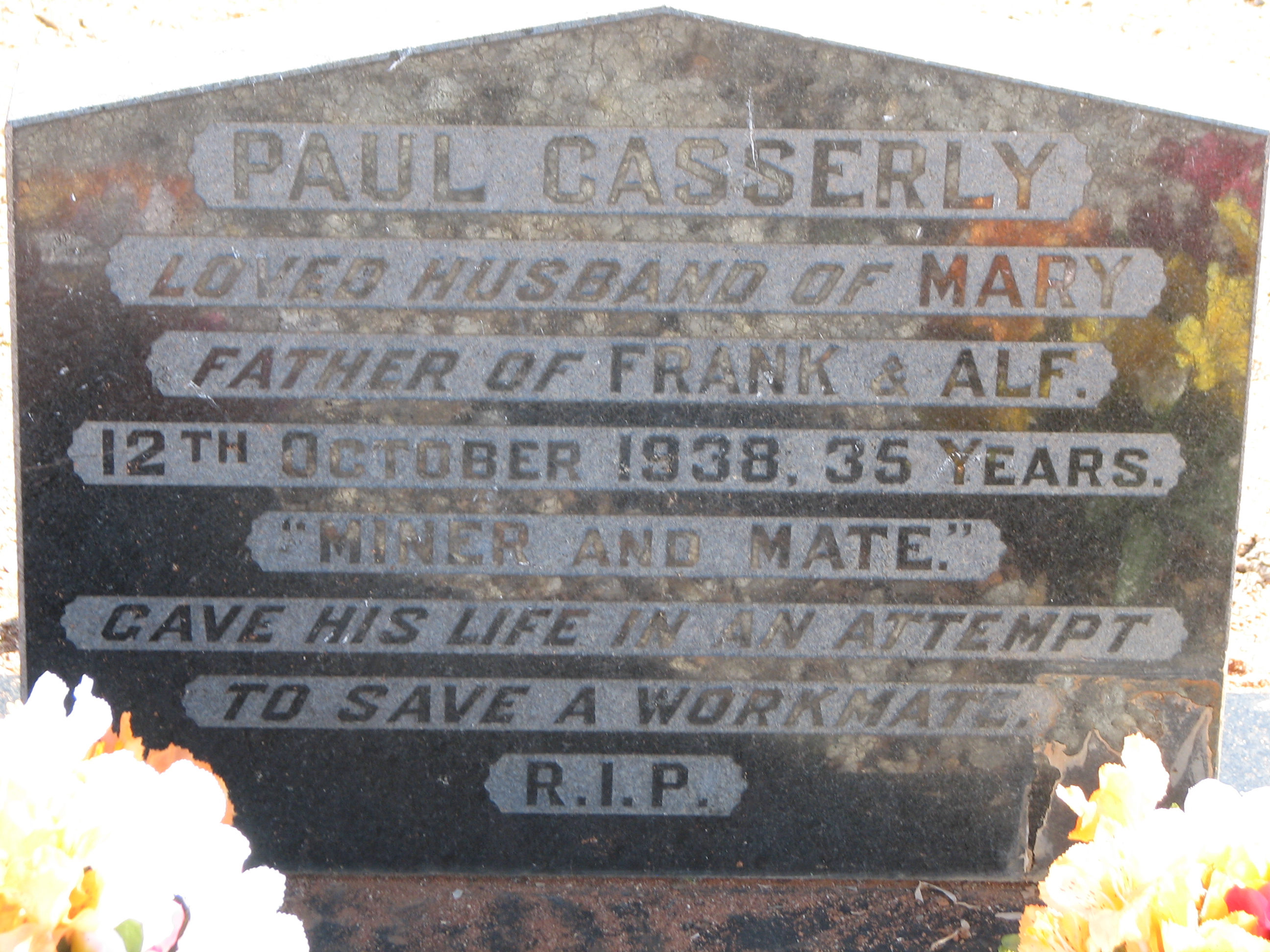 Paul Casserly Headstone - Southern Cross.