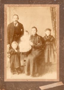 From L to R William John Yuill 1859, Caroline May Yuill 1893, William John Yuill 1896, Caroline Jessie Yuill ,Balle,1870, Augustus Dorothy Yuill 1888 pre 1906
