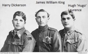 Hugh Laurence and his two uncles Harry Dickerson and James William King.