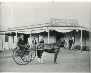 Bardoc Hotel 1902 William Smith in foreground with his horse Kate
