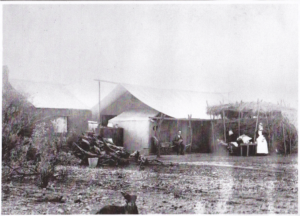 Lawlers Hospital c1898, Matron Emily Mann on right.