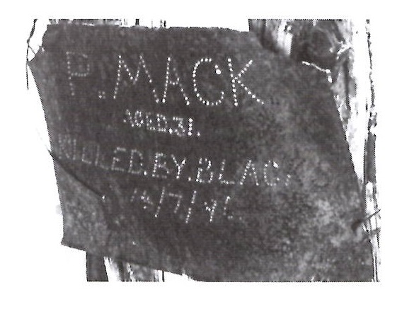 Phil Mack's Grave marker at Deadman's Soak Photo by Geoff Smith