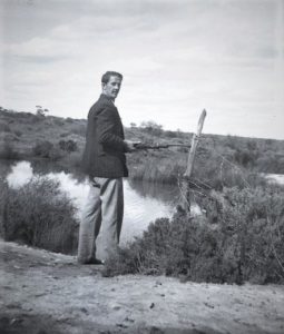 Dad (Milton Spain) on his search for ducks at the Bullock Holes (must have been a good shot using a 303 rifle).
