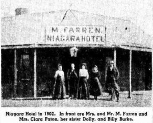 The Niagara Hotel 1902 - Mrs & Mr M Farren - Clara Patton and her sister Dolly and Bully Bourke - Photo TROVE
