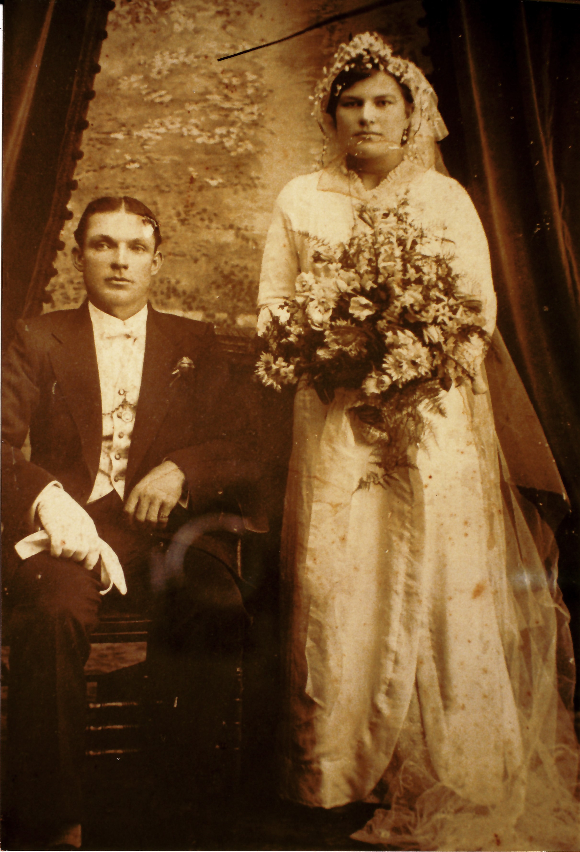 Michael Marijan Erceg one of the tug of war team Boulder, his wedding 1914 at Boulder to Milka Bulich.