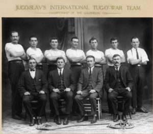 Back:- S Zaratovich, M Zaratovich, J Yurisich, K Zuvela, J Erceg, K Erceg, M Erceg Sitting:- J Botica, Y Kuljis, S Matkovich (Captain) John Tomich