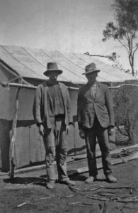 Eric and Cyril Henderson outside their camp.