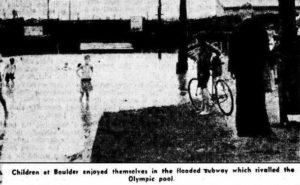 Boulder Subway, note how far the water is from the bridge.