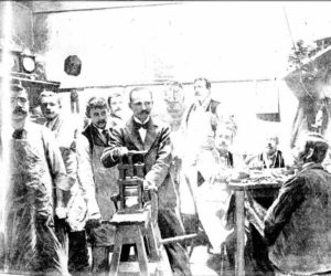 Workroom of the Hannan Street shop 1899