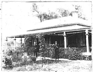 The Home of Harold McCormick (on right) and W G RENICK (left) Clifton St Coolgardie 1896.