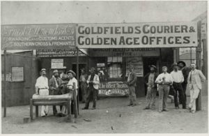Offices of the Goldfields Courier and the Golden Age Newspaper, Bayley Street, Coolgardie 1895