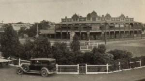 The Sun Newspaper office on the left of the Railway Hotel in Forrest Street Kalgoorlie