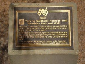 An example of one of the trail plaques.