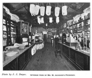 Interior of M Jackson's store in Burt Street Boulder.