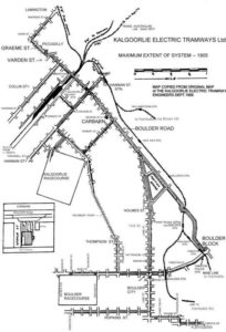Map of the Tramways of Kalgoorlie Boulder