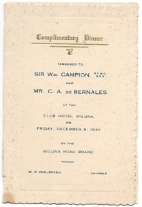 The front cover of the menu to that dinner.