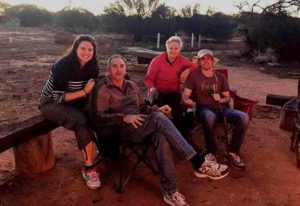 The Kealleys: a family reunion at Goongarrie in 2016: Eleanor, Ian, Fiona and Philip