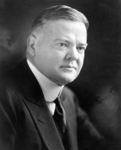 Herbert Hoover when President of the USA