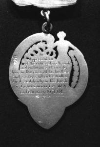 Rear of medal.
