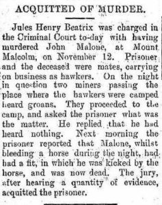 MALONE - Kalgoorlie Miner 20 December 1898, page 5