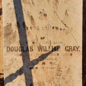 The Inscription on Douglas W Gray's Grave - photo Danelle Warnock