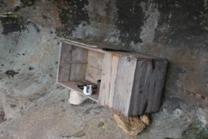 THE REMAINS OF JESSIE'S CUPBOARD, INSIDE HER HIDEOUT CAVE ON NULLO MOUNTAIN. PHOTO BY JENNIFER GHERADI.