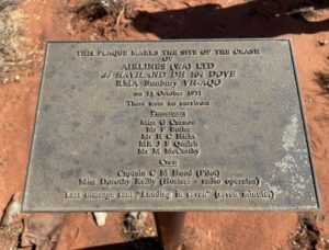 Plaque at the site of the Kurrawang air crash