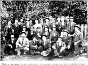 ANA conference, Perth; John Joseph Williams is front row sixth from the left, April 1900