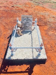 Restored grave of Teddy Murray 2024