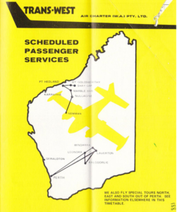 he scheduled services provided by Trans-west were as shown on the map below in August 1977. Photo – Bjorn Larsson