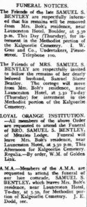 Funeral Notice Kalgoorlie Miner Thursday 20 April 1905
