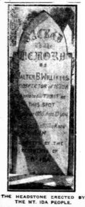 The Headstone erected by the Mt Ida People